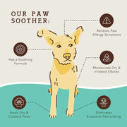 Natural Dog Company Paw Soother benefits: heals dry cracked paws, soothes irritation and stops excessive paw licking. Sold at Jake's Pet Supply Boca Raton Lake Worth