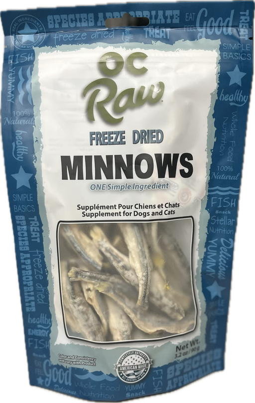 OC Raw Freeze Dried Minnows 3.2oz front