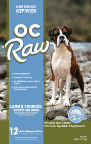 OC Raw Frozen, Lamb & Produce 6llb Patties