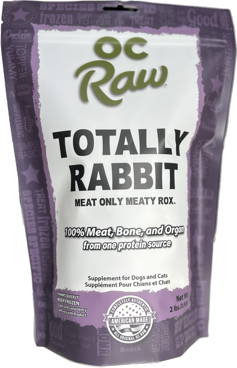 OC Raw Frozen Meaty Rox, Totally Rabbit 2lb front