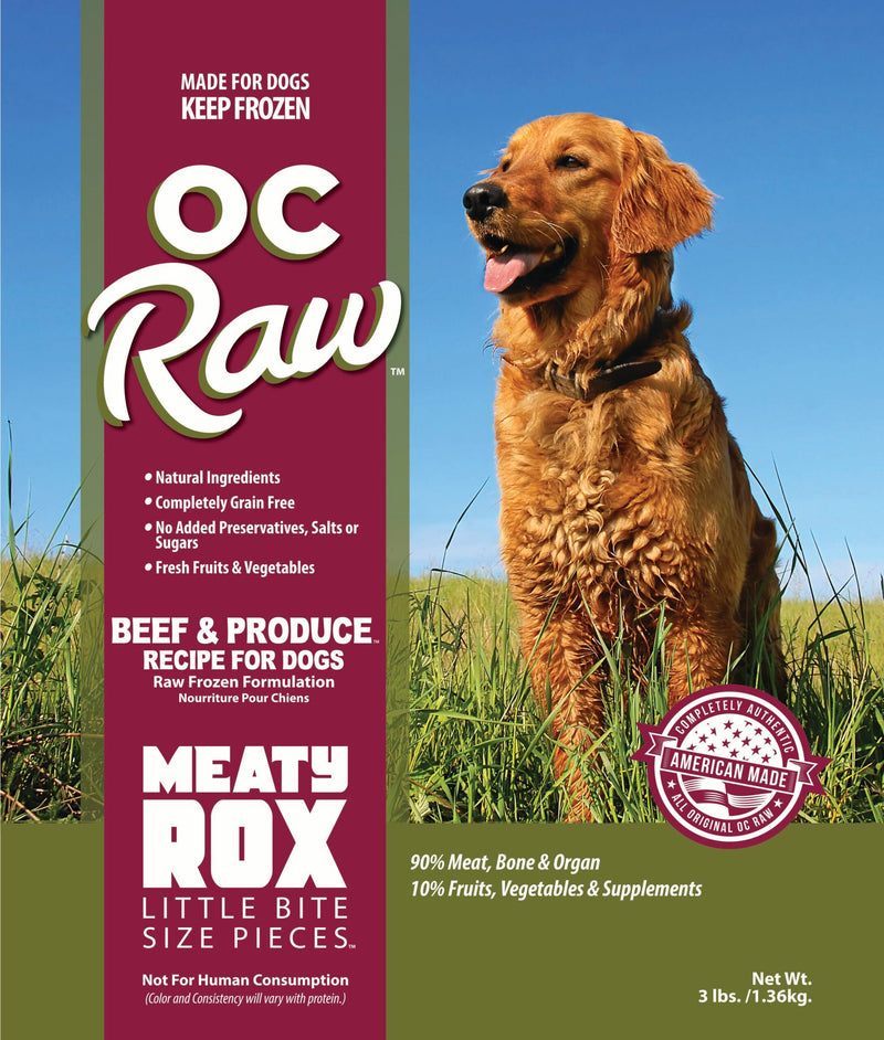 OC Raw Frozen Meaty Rox, Beef 3lb