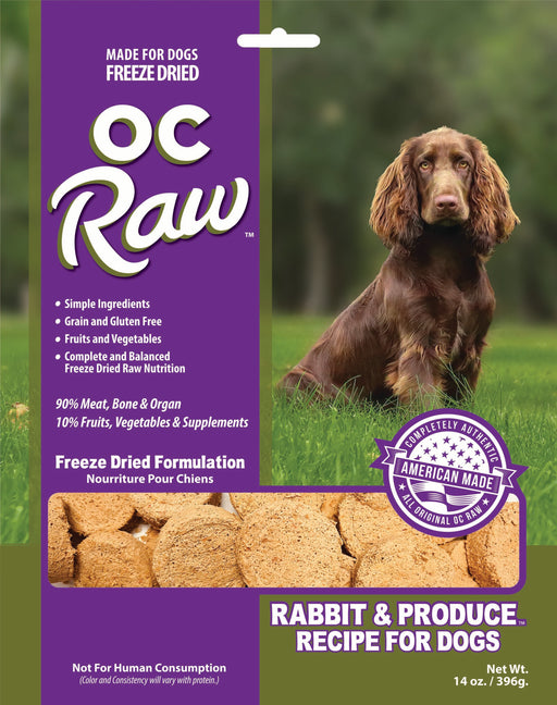 OC Raw Freeze Dried Rabbit & Produce Sliders 14oz front