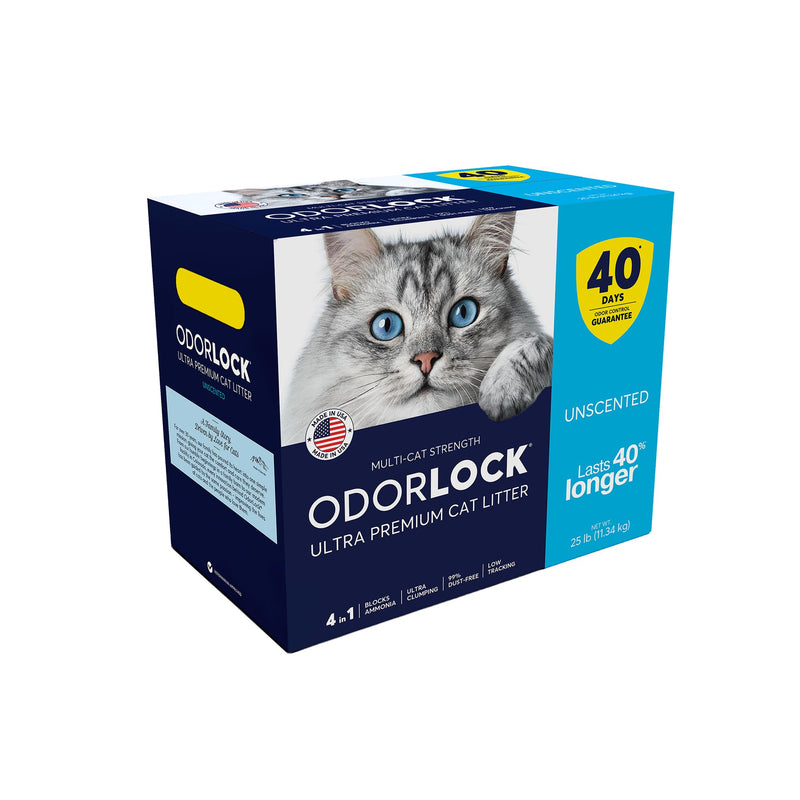 OdorLock Unscented Clumping Clay Cat Litter, 25 lbs.