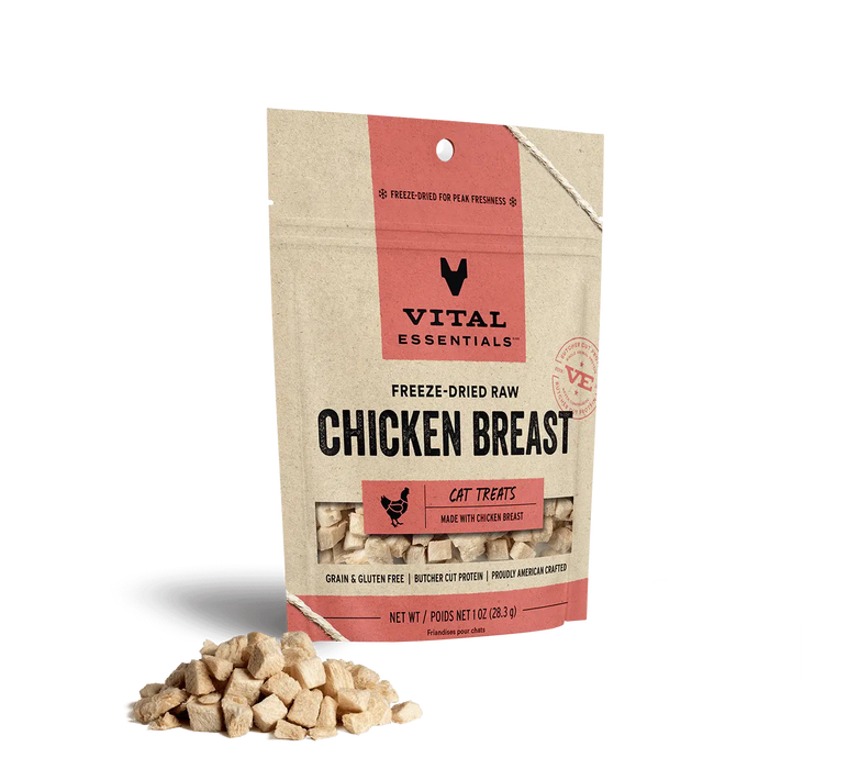 Vital Essentials Cat Treats Freeze-Dried Chicken Breast 1oz