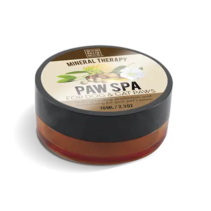 Reliq Mineral Therapy Paw Spa balm for dog and cat paws, 70 ml jar, natural healing and moisturizing paw care. Sold at Jake's Pet Supply Boca Raton Lake Worth