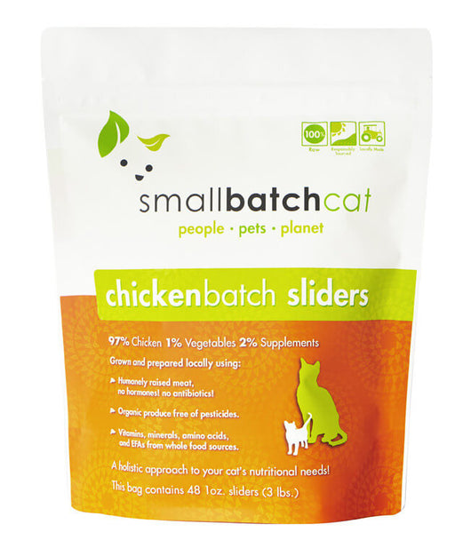 Small Batch Cat Frozen Raw Sliders, Chicken 3 lb