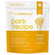 Smallbatch Dog freeze-dried sliders in a bowl, single-ingredient protein, grain and filler free. Sold at Jake's Pet Supply Boca Raton Lake Worth