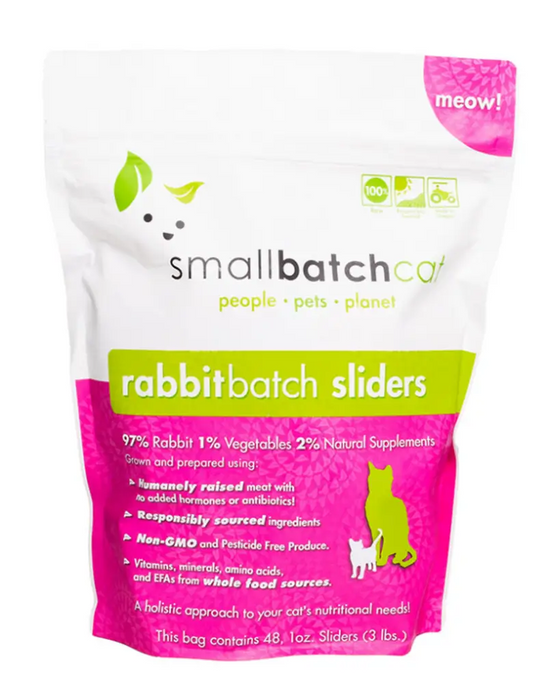 Small Batch Cat Frozen Raw Sliders, Rabbit 3 lb — Jake's Pet Supply