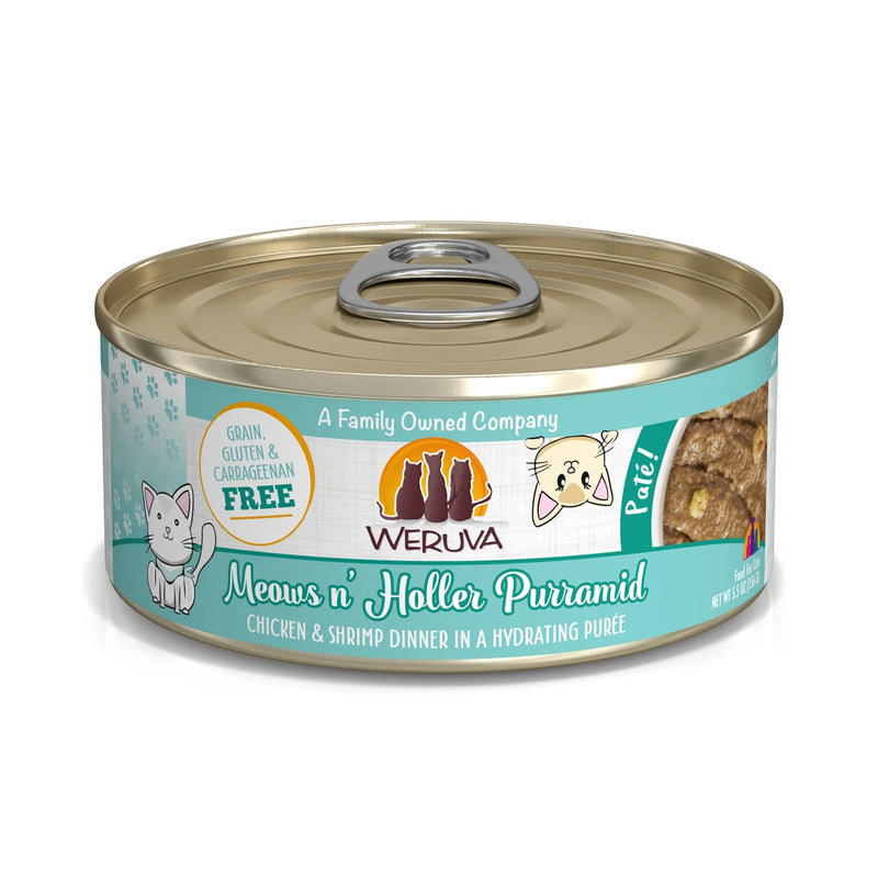 Weruva Cat Meow n' Holler Chicken and shrimp dinner puree Cat Food 5.5oz