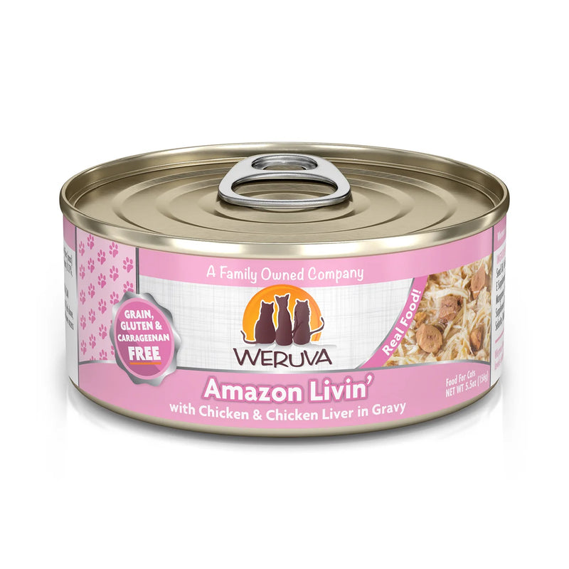 WERUVA CANS AMAZON LIVIN CHCKEN AND CHICKEN LIVER IN GRAVY 5.5OZ