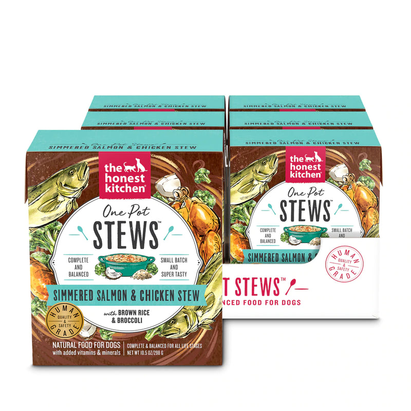 The Honest Kitchen-One Pot Stew Simmered Salmon Chicken Stew with Broccoli  Brown Rice 10.5oz