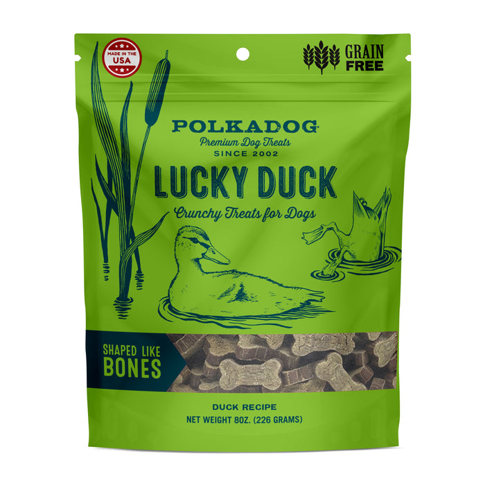 Polka Dog Lucky Duck Crunchy Treats 8 oz