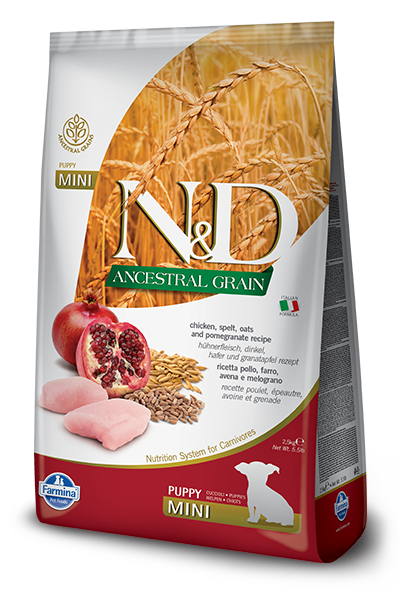 Farmina N&D Ancestral Grain Canine Chicken, Spelt, Oats & Pomegranate Puppy Mini Dry Food
