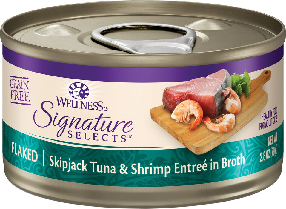 Wellness Signature Selects Flaked Skipjack Tuna with Shrimp Entree in Broth