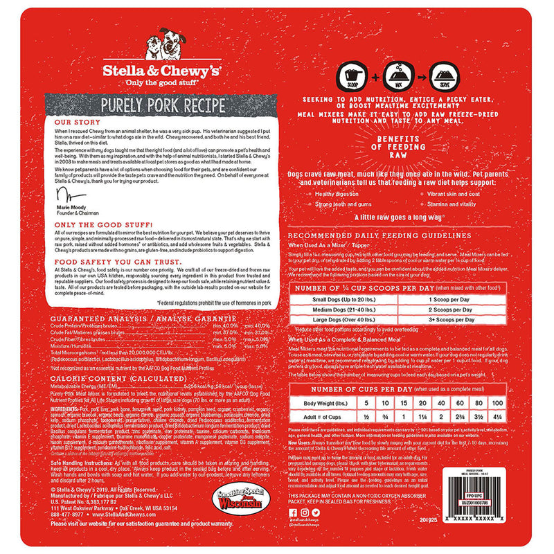 Stella & Chewy Freeze Dried Purely Pork Meal Mixer