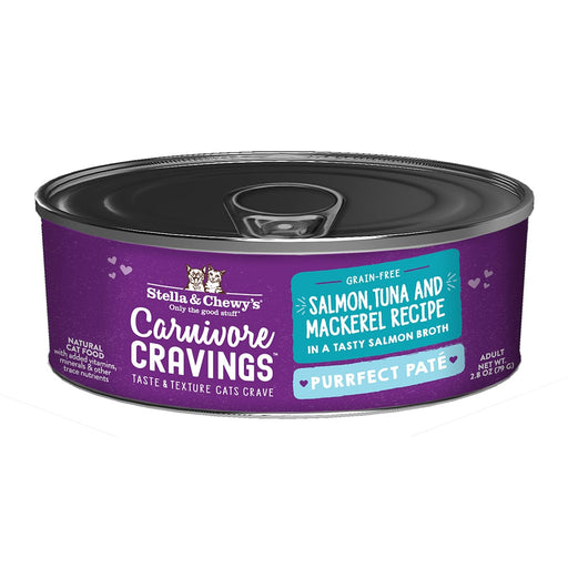 Stella & Chewy's Carnivore Cravings Purrfect Pate Cat Food, Salmon, Tuna & Mackerel Recipe