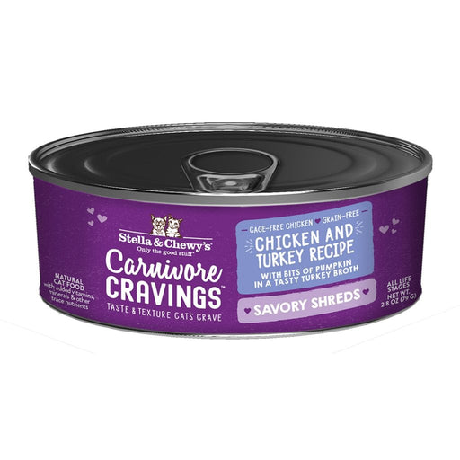 Stella & Chewy's Carnivore Cravings Savory Shreds Cat Food, Chicken & Turkey Recipe