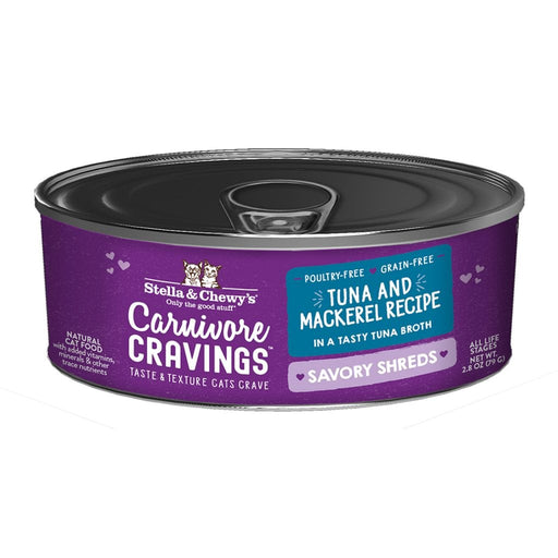 Stella & Chewy's Carnivore Cravings Savory Shreds Cat Food, Tuna & Mackerel Recipe