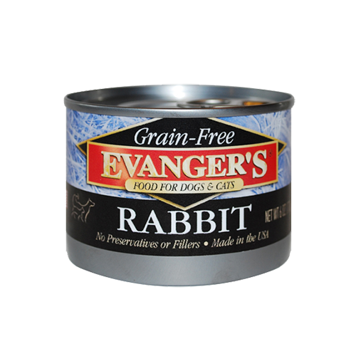 Evanger's Grain Free 100% Rabbit Dog/Cat Can Food 6oz
