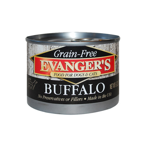 Evanger's Grain Free 100% Buffalo Dog/Cat Can Food 6oz
