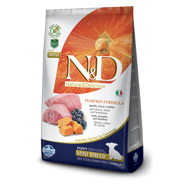 Farmina Grain Free Pumpkin Lamb and Blueberry Mini Kibble Puppy Food 5.5 lb