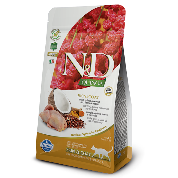 Farmina Grain Free LID Quinoa Skin & Coat Quail Cat Food 3.3 lb