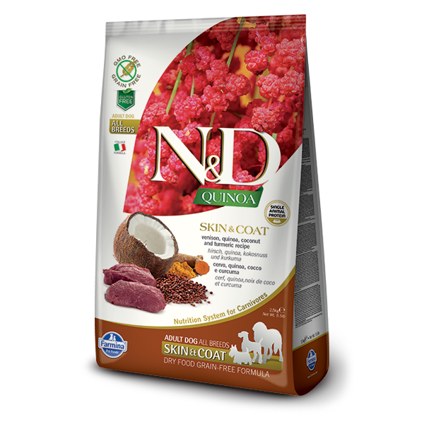 Farmina Grain Free LID Quinoa Skin & Coat Venison Dog Food 5.5 lb