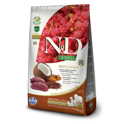 Farmina Grain Free LID Quinoa Skin & Coat Venison Dog Food 5.5 lb