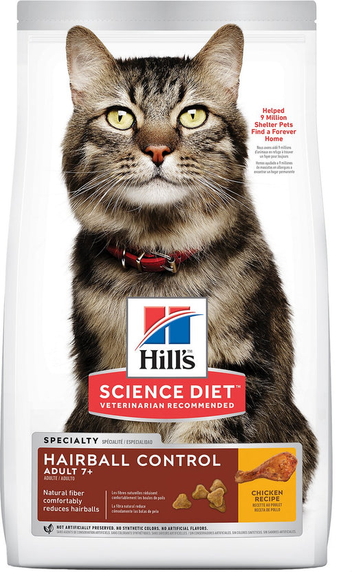 Science Diet Feline Adult 7+ Hairball Control Dry 7 lb