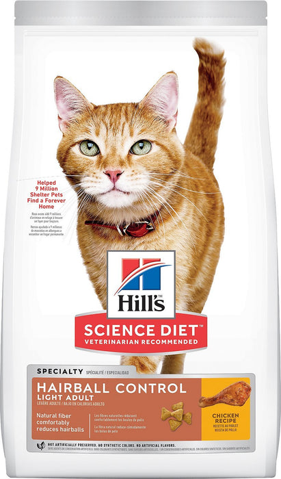 Science Diet Feline Adult Hairball Control Light Dry 7 lb