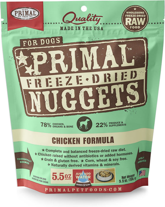 5.5 oz bag of primal freeze dried nuggets