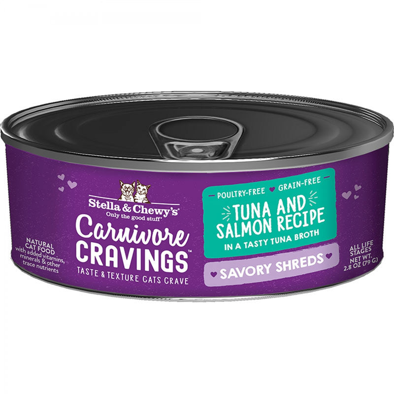 Stella & Chewy's Carnivore Cravings Savory Shreds Cat Food, Tuna & Salmon Recipe