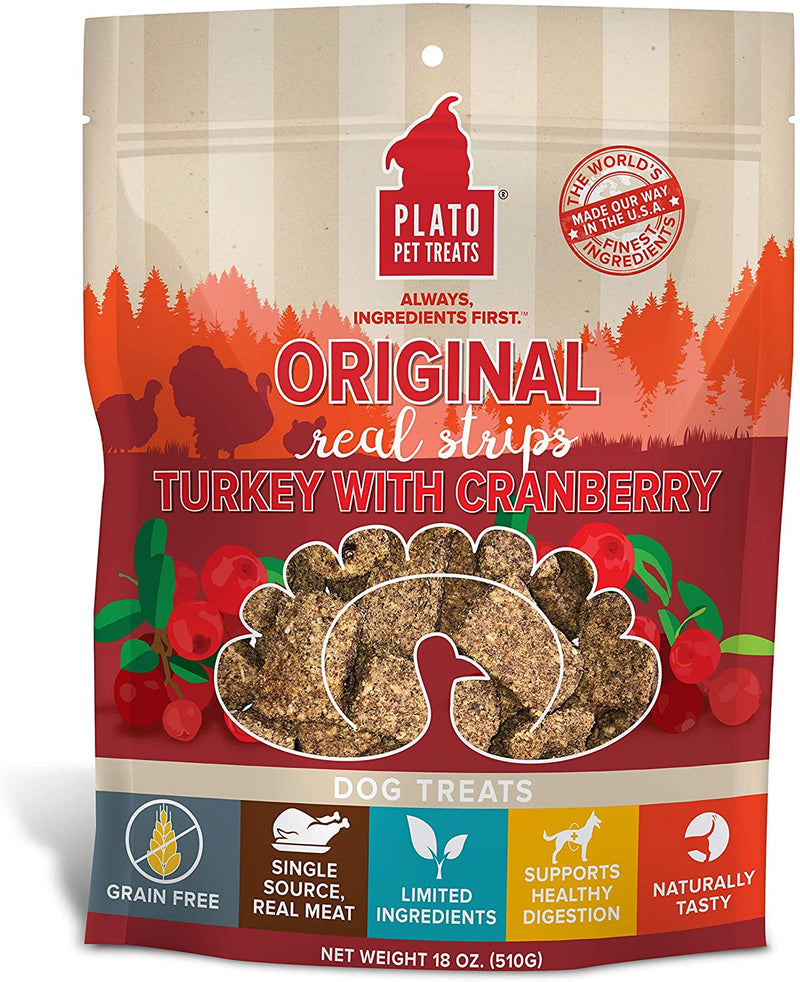 Plato Pet Treats EOS Turkey and Cranberry Dog Treats, 4-Ounce
