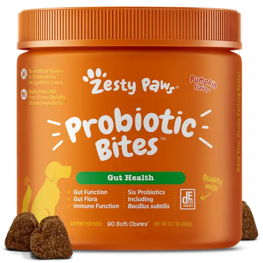 Zesty Paws Probiotic Bites, Pumpkin Flavor 90ct