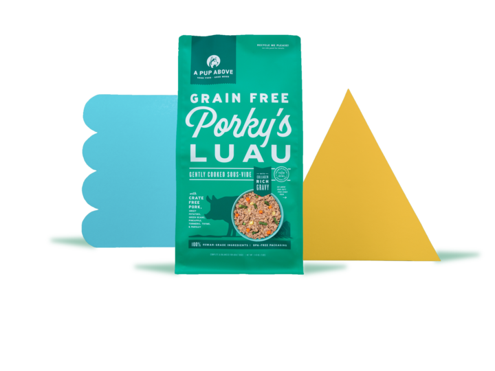 A Pup Above Frozen Gently Cooked Porky's Luau Dog Food