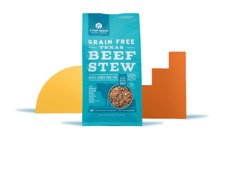 A Pup Above Frozen Gently Cooked Texas Beef Stew Dog Food