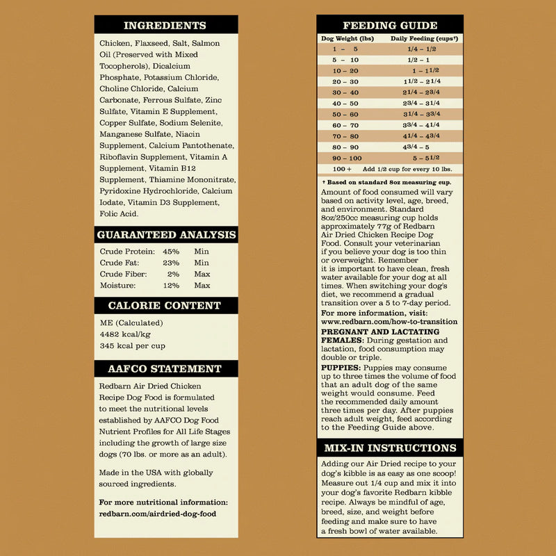 RedBarn Air Dried Dog Food, Chicken Recipe