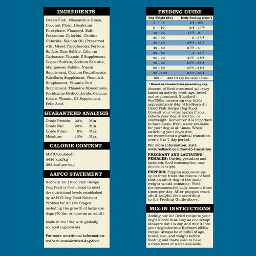 RedBarn Air Dried Dog Food, Fish Recipe