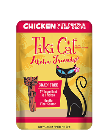 Tiki Cat Aloha Friends Chicken with Pumpkin & Beef Recipe, 2.5 oz Pouch