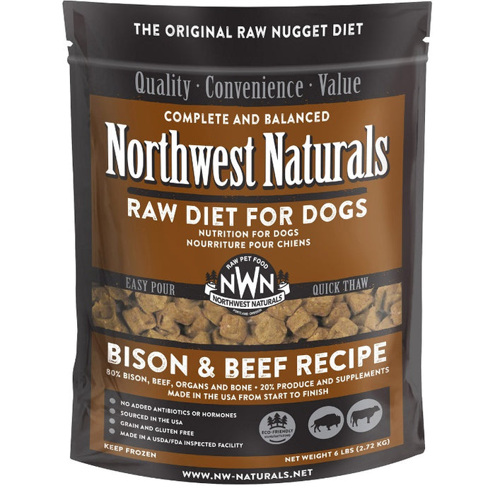Northwest Naturals Frozen Bison and Beef Nuggets 6 lb