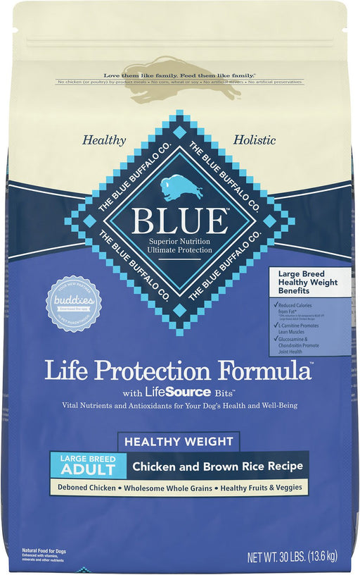 Blue Buffalo Life Protection Large Breed Adult Healthy Weight Chicken & Brown Rice Dry Dog Good, 30lb