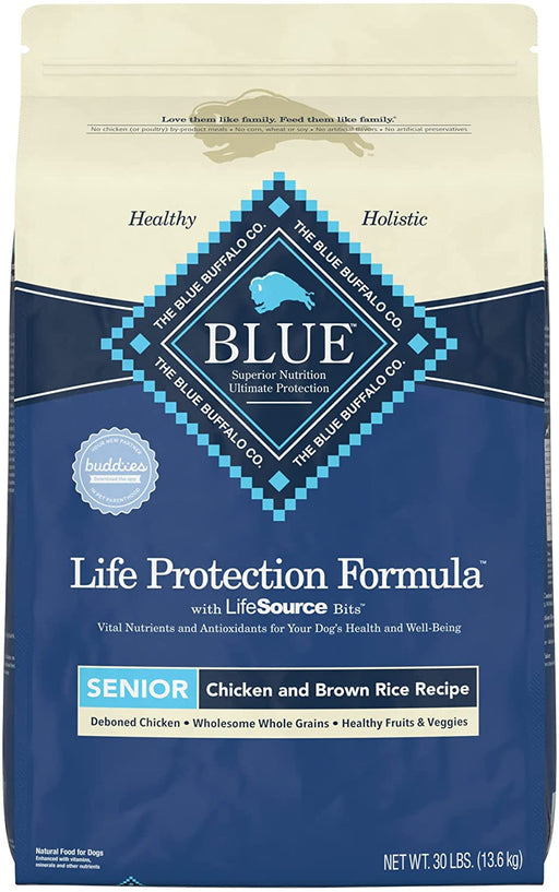 Blue Buffalo Life Protection Senior Chicken and Brown Rice Dry Dog Food 30lb