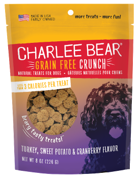 Charlee Bear Crunch Turkey, Sweet Potato, Cranberry Grain Free Treats 8 oz
