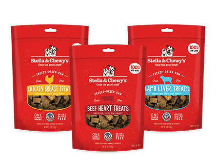 stella and chewys chicken, beef, and lamb treats