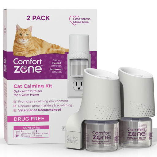 Comfort Zone Diffuser Kit Cat Calming Formula, 2 pack