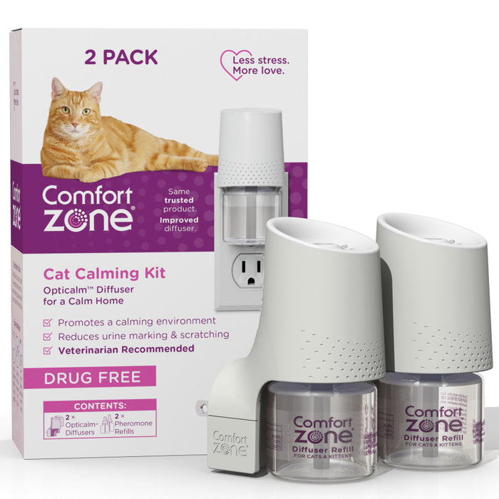 Comfort Zone Diffuser Kit Cat Calming Formula, 2 pack