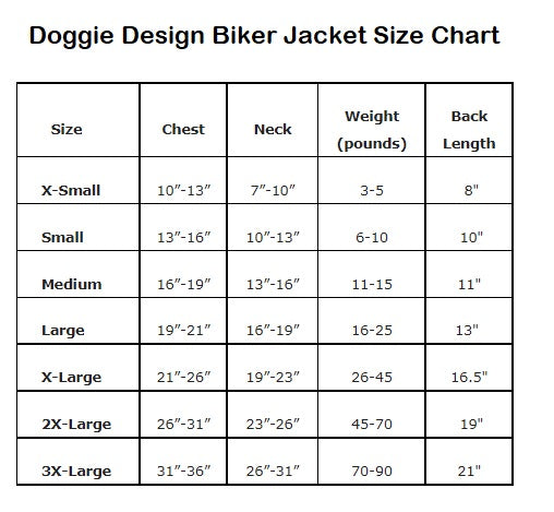 Doggie Design Biker Dawg Motorcycle Jacket, Black