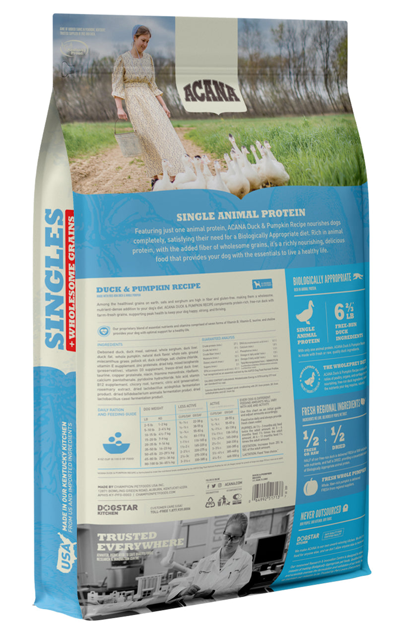 Acana Duck & Pumpkin + Wholesome Grains Recipe For Dogs