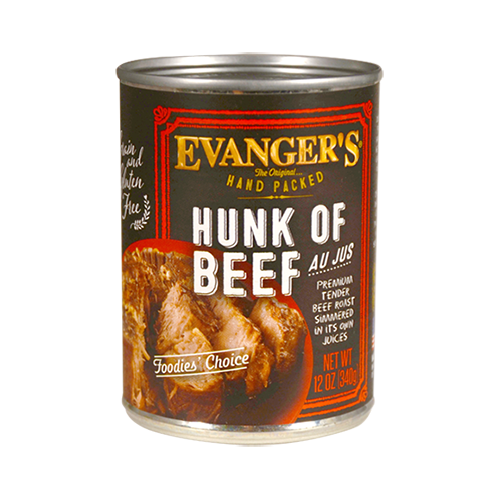Evangers Hunk of Beef Dog Food 12 oz 