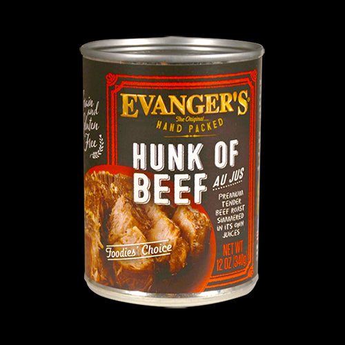 Evangers Hunk of Beef Dog Food 12 oz 